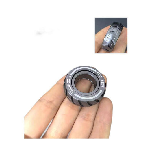 New Hot EDC Play Aluminium Gun Black Silver Metal Fidget Slider Toy Motor Circle Tire Educational Toys Anti-anxiety Ring