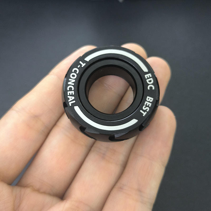 New Hot EDC Play Aluminium Gun Black Silver Metal Fidget Slider Toy Motor Circle Tire Educational Toys Anti-anxiety Ring