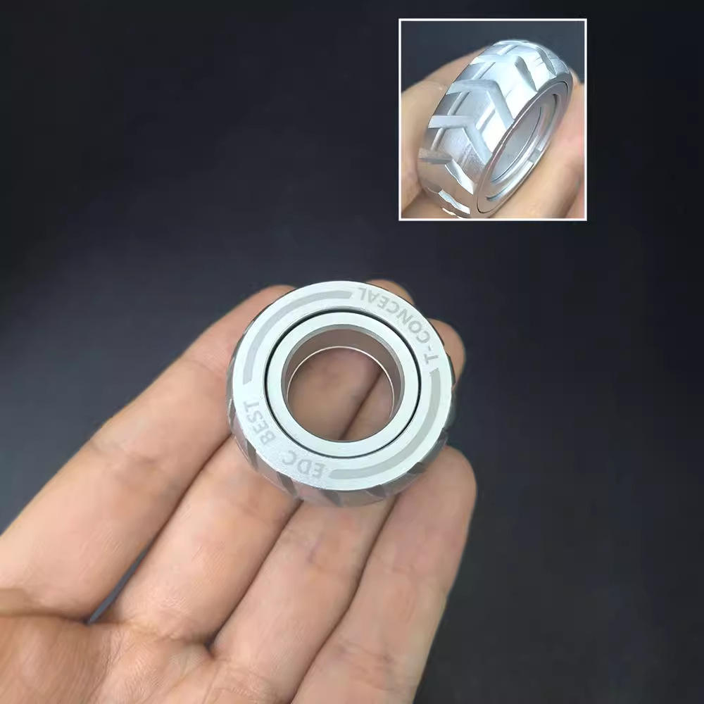 New Hot EDC Play Aluminium Gun Black Silver Metal Fidget Slider Toy Motor Circle Tire Educational Toys Anti-anxiety Ring