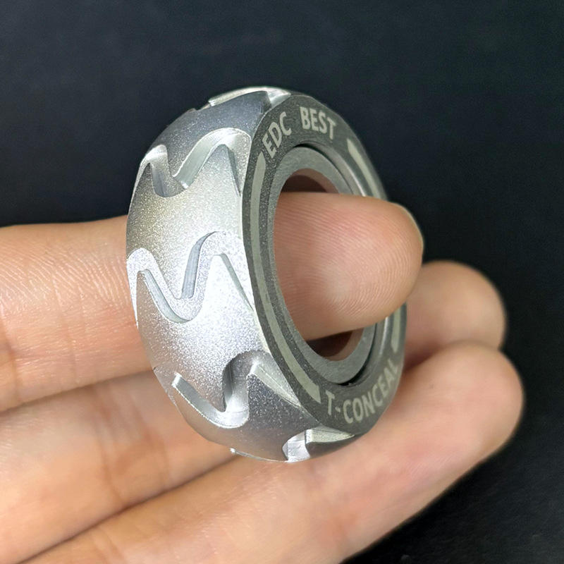 New Hot EDC Play Aluminium Gun Black Silver Metal Fidget Slider Toy Motor Circle Tire Educational Toys Anti-anxiety Ring